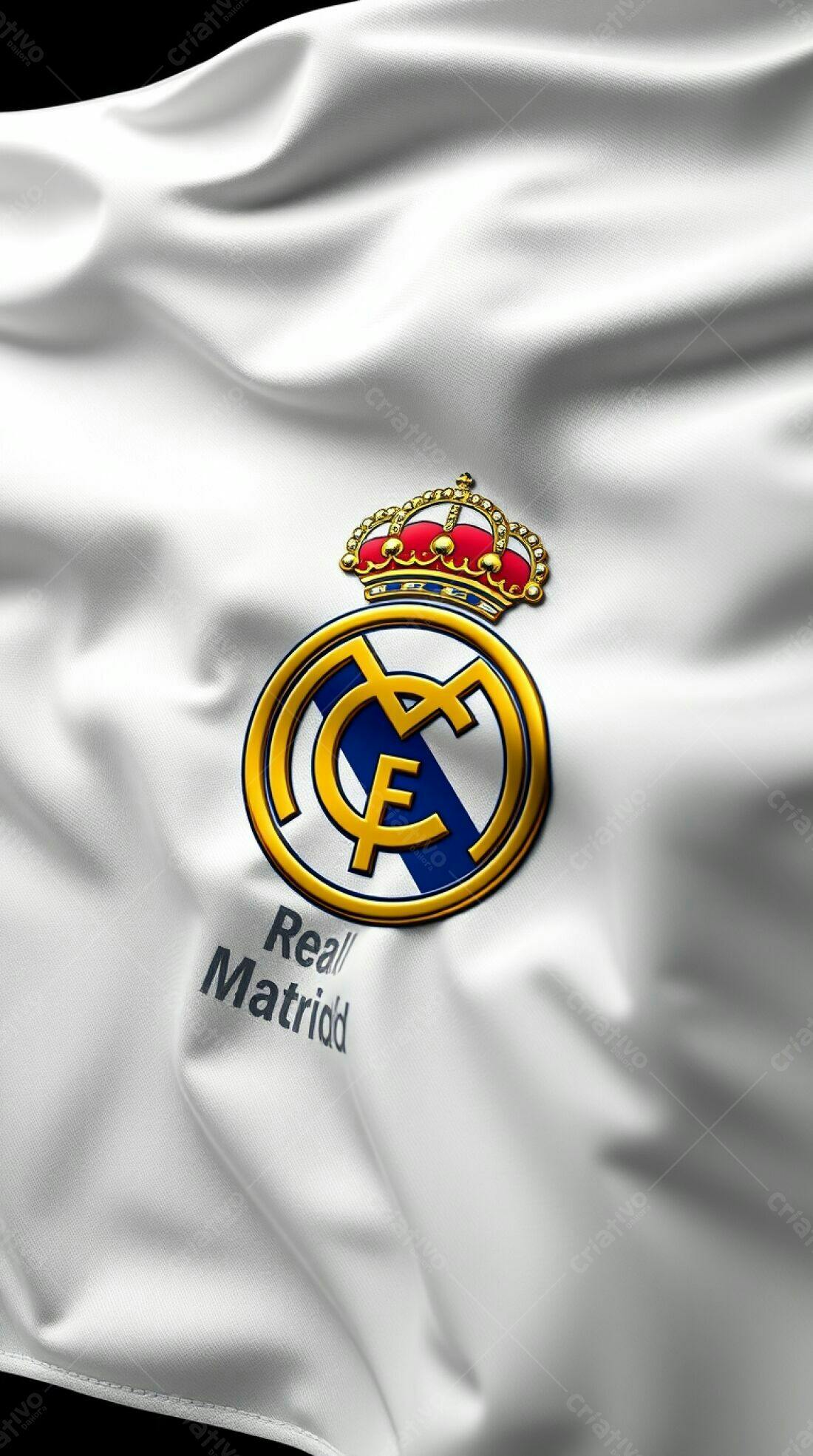 Brasão Real Madrid em tecido branco