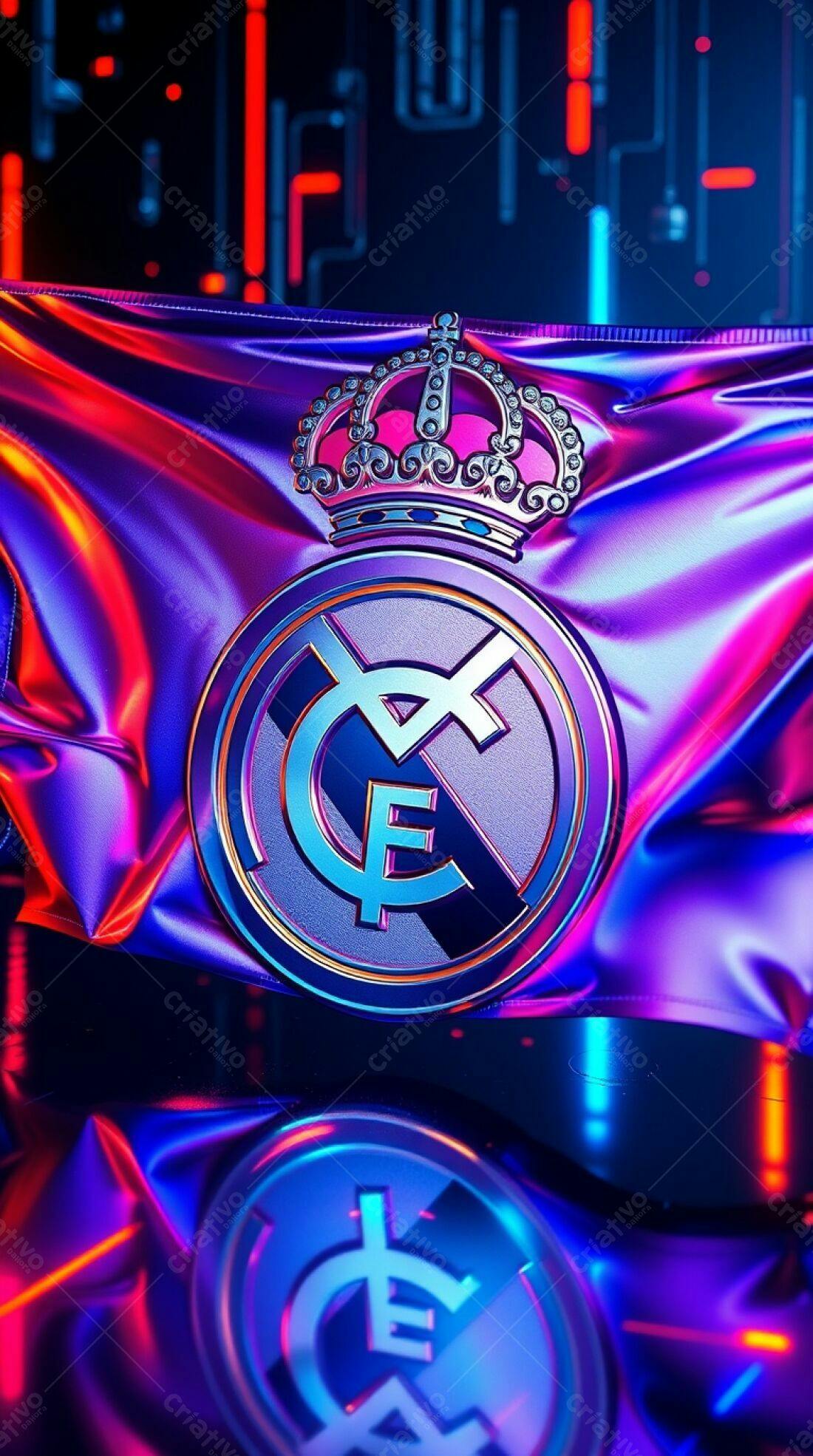 Brasão Real Madrid em Tecido Neon