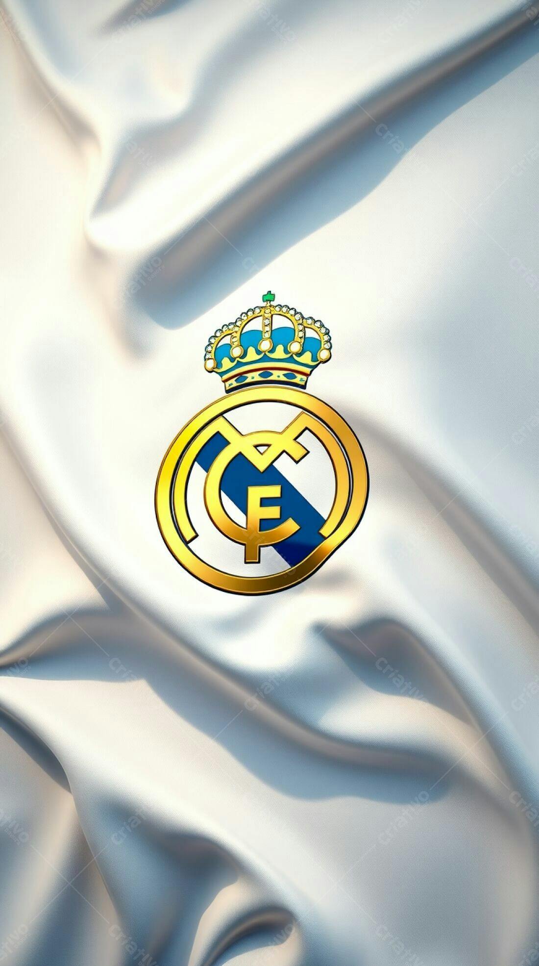 Brasão Real Madrid em tecido branco