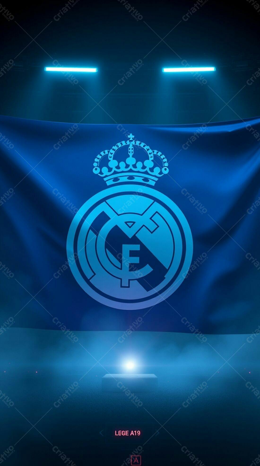 Brasão Real Madrid em fundo azul