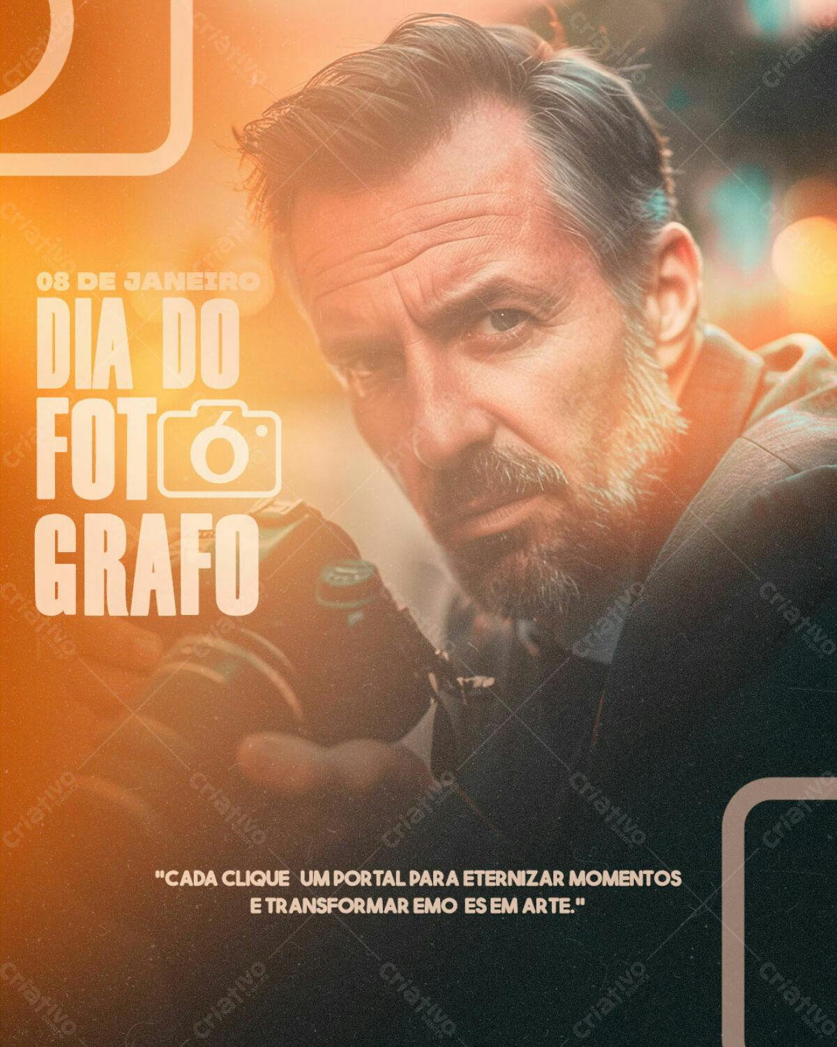 Flyer Dia do Fotógrafo PSD Editável