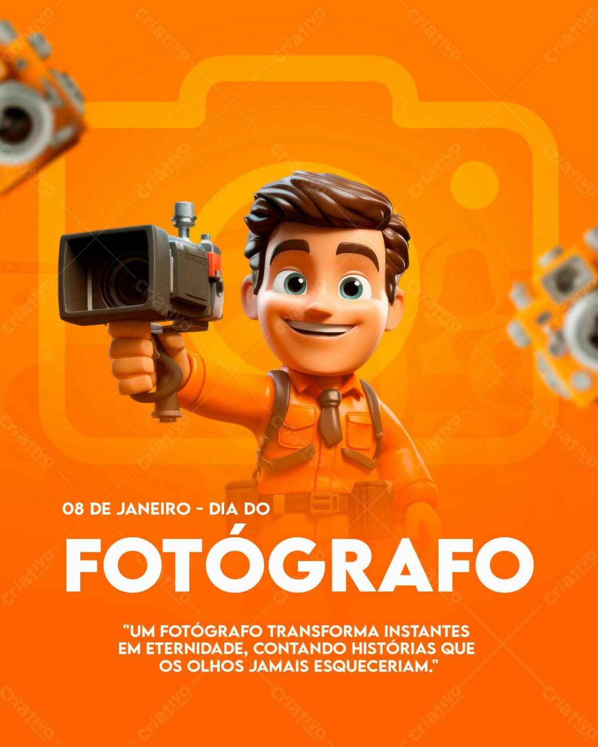 Flyer Dia do Fotógrafo PSD Editável