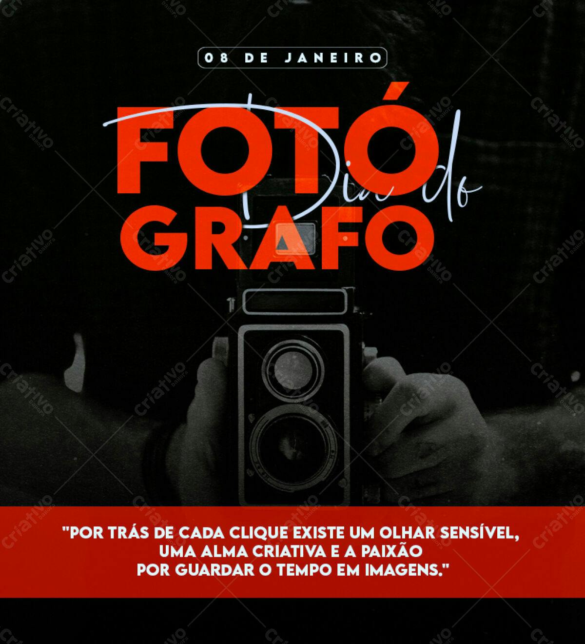 Flyer Dia do Fotógrafo PSD Editável