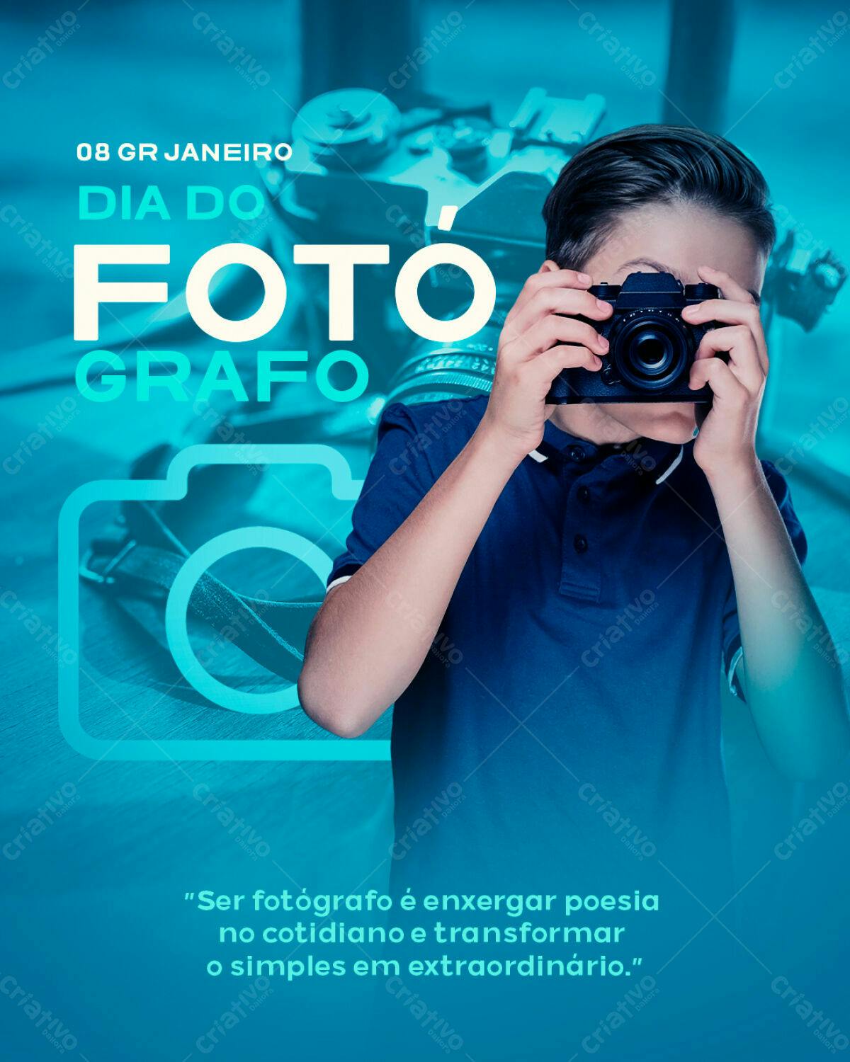 Flyer Dia do Fotógrafo PSD Editável