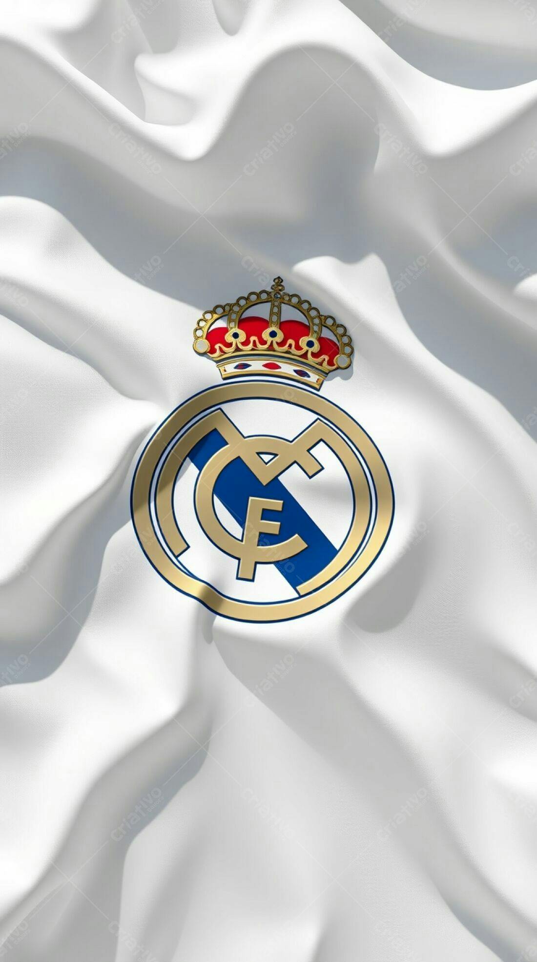 Brasão Real Madrid em tecido branco