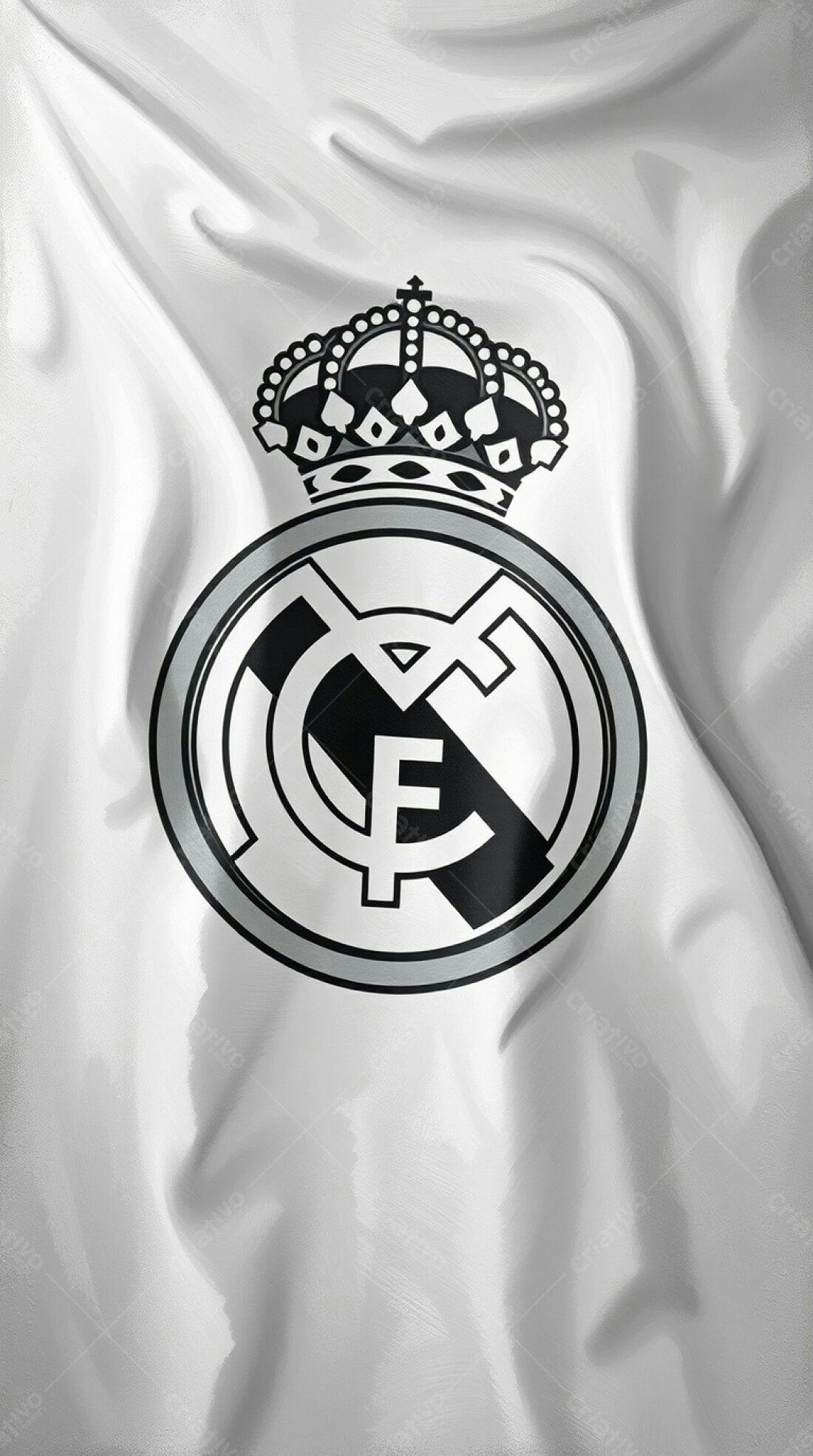 Brasão Real Madrid em tecido branco