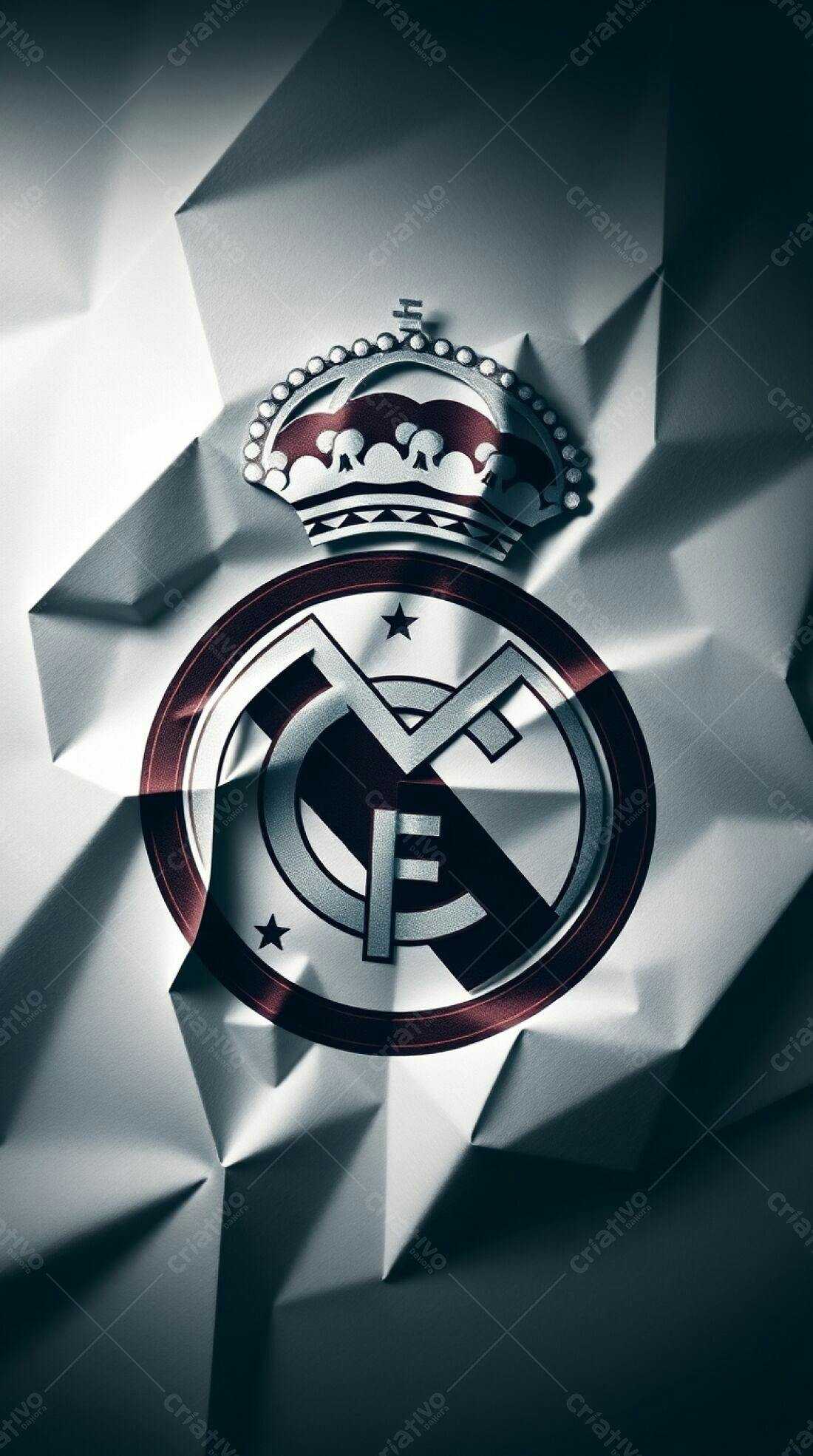 Brasão Real Madrid em Papel Amassado