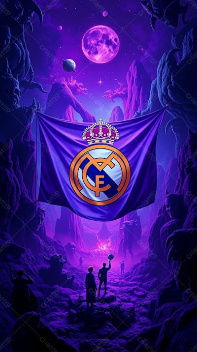 Imagem De Capa De Fundo Do Celular Da Bandeira Do Clube Real Madrid