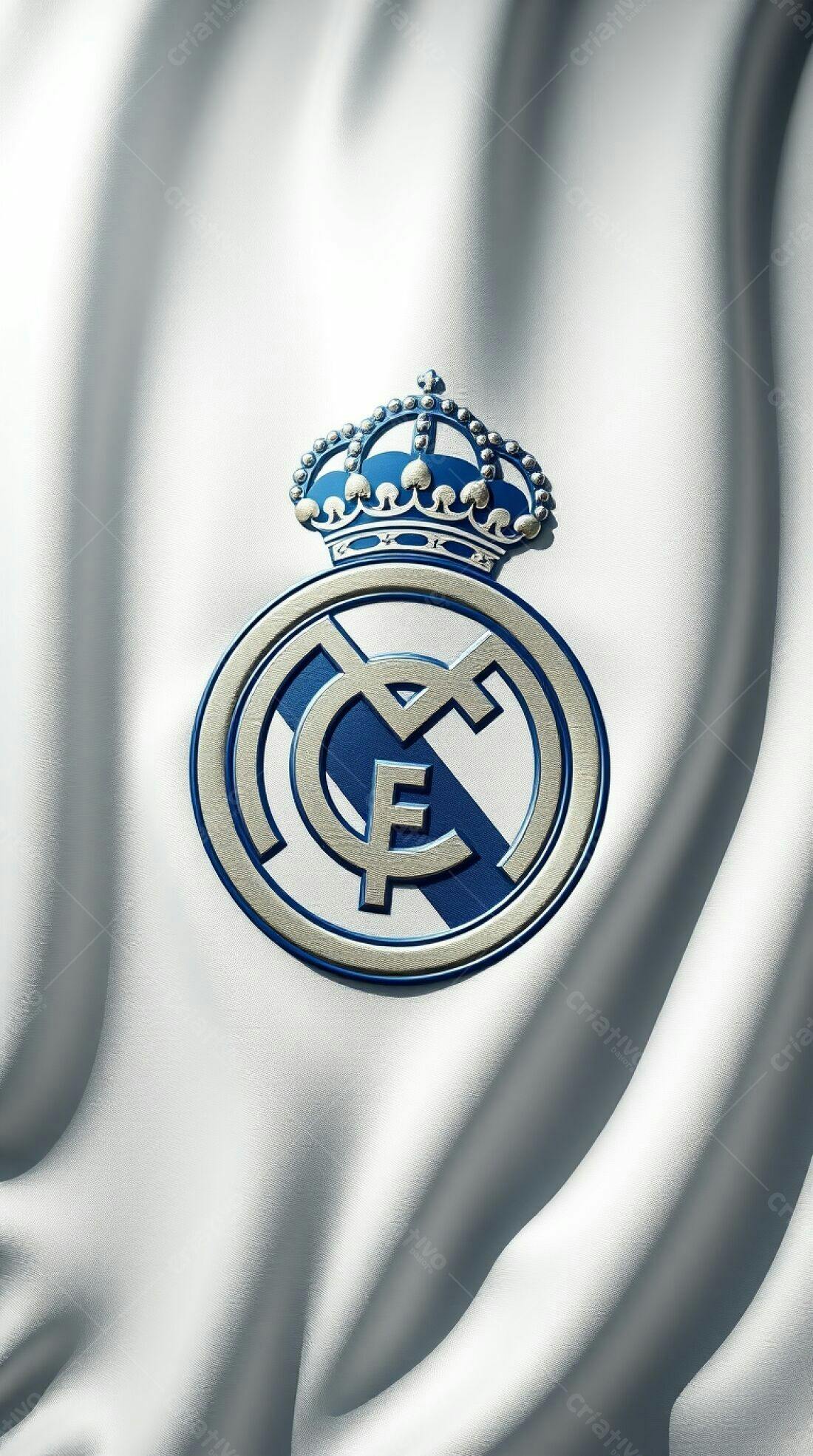 Brasão Real Madrid em tecido branco