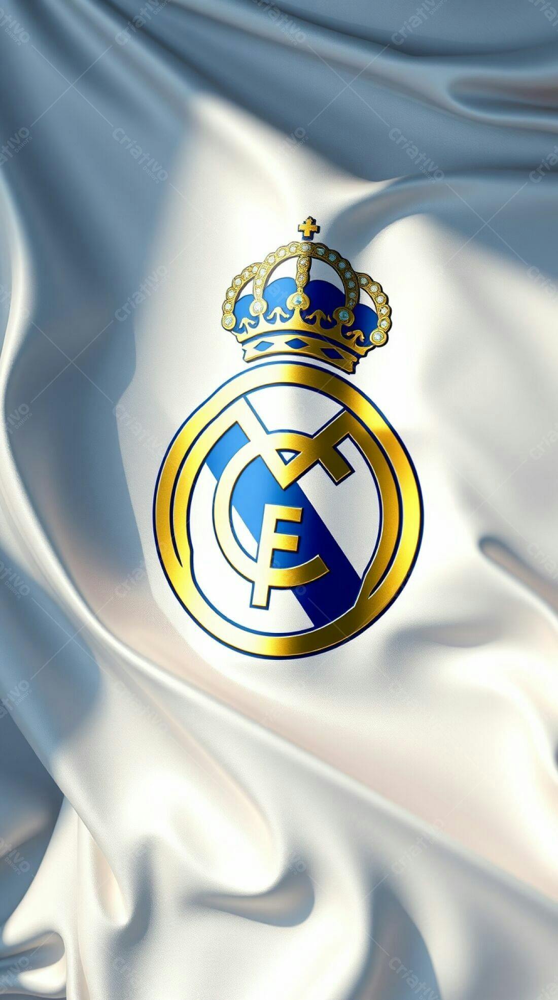 Emblema Real Madrid em tecido branco