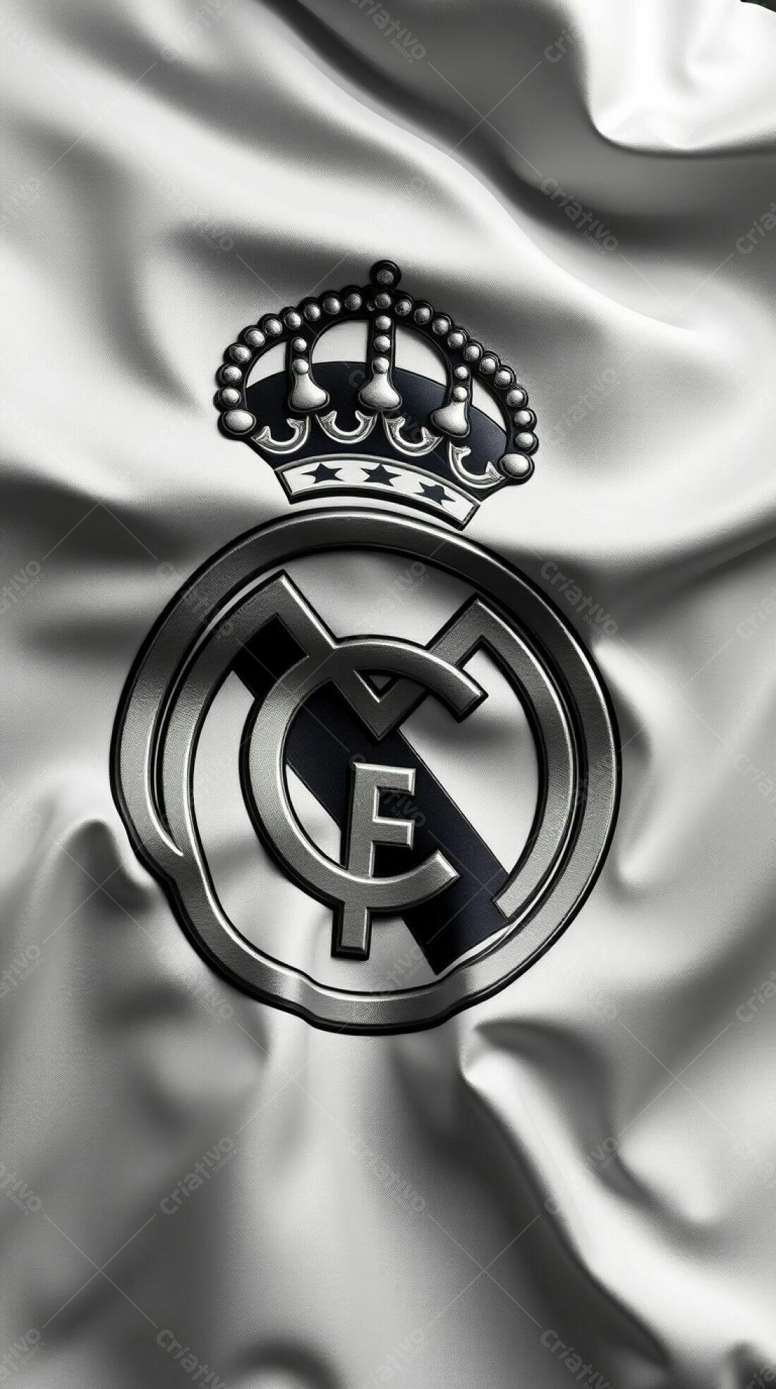 Brasão Real Madrid em tecido branco