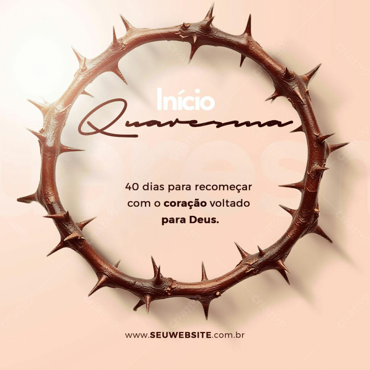 Post para Início da Quaresma PSD Editável