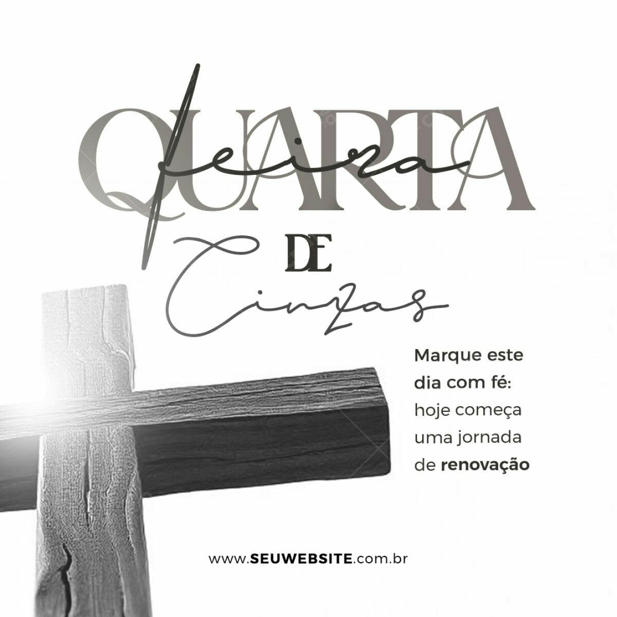 Post para Quarta de Cinzas PSD Editável