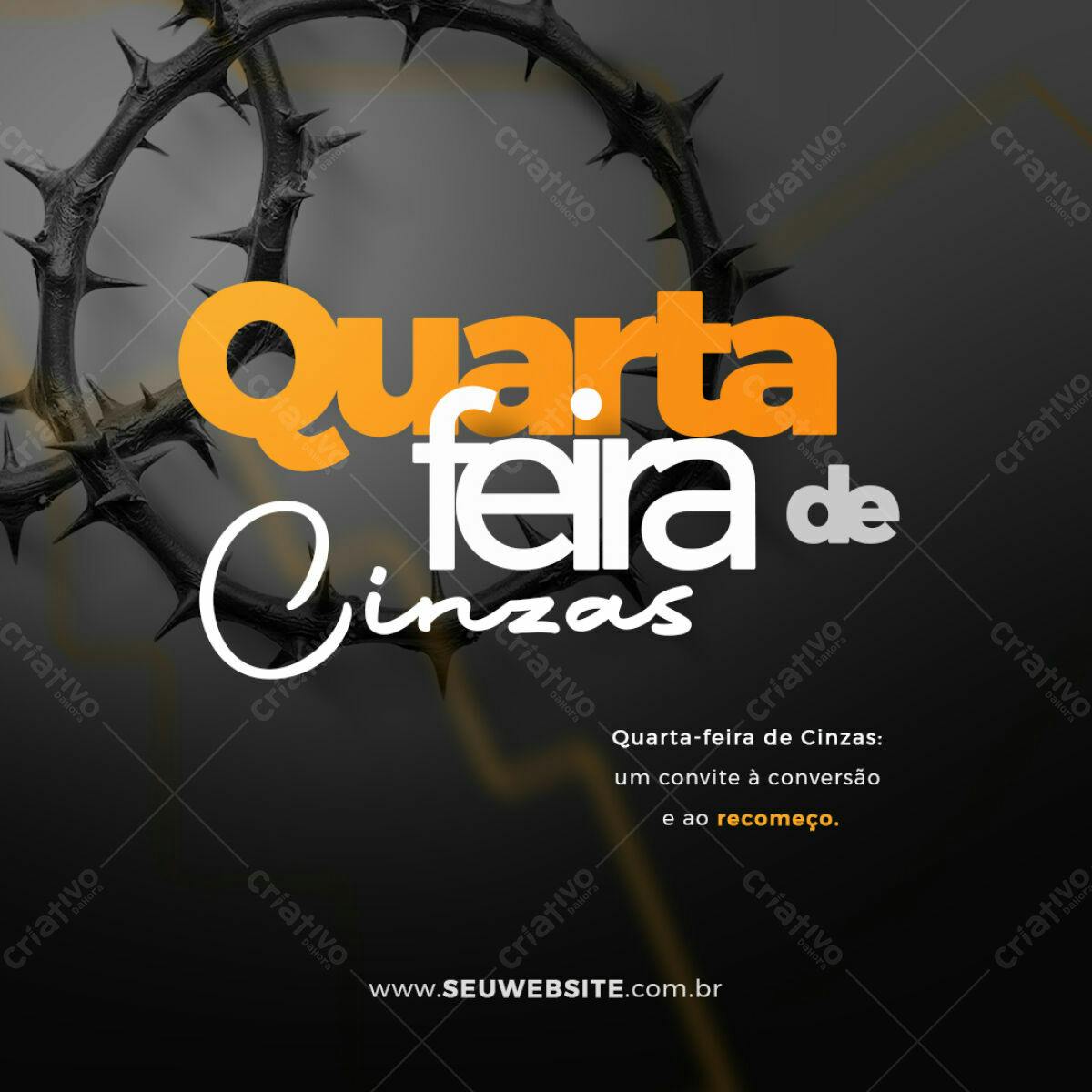 Post para Quarta-Feira de Cinzas PSD Editável