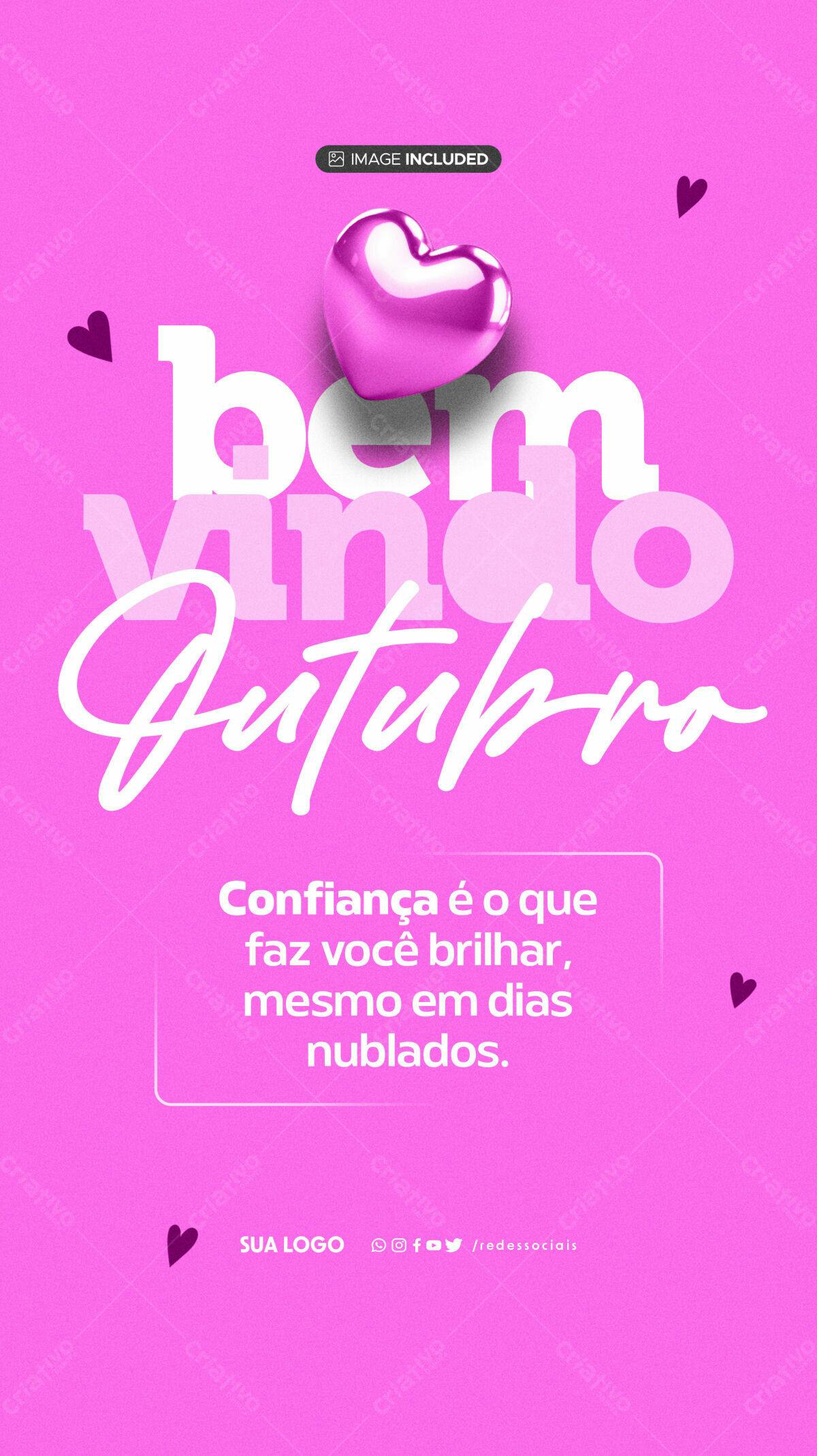 Post para Boas Vindas Outubro PSD Editável