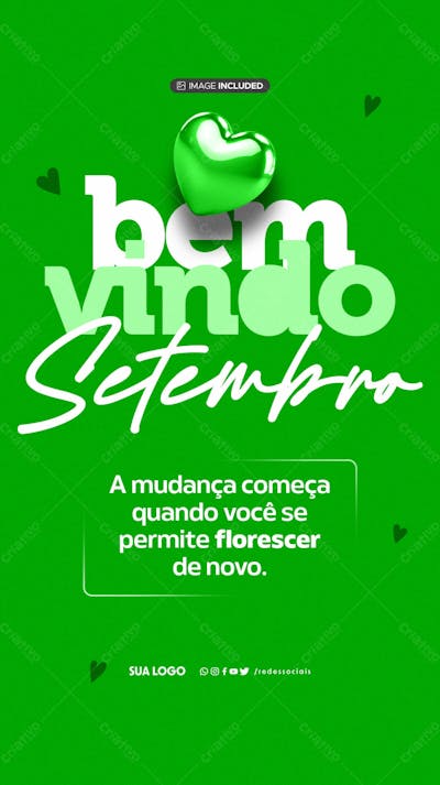 Story Bem Vindo Setembro Verde Bandeira