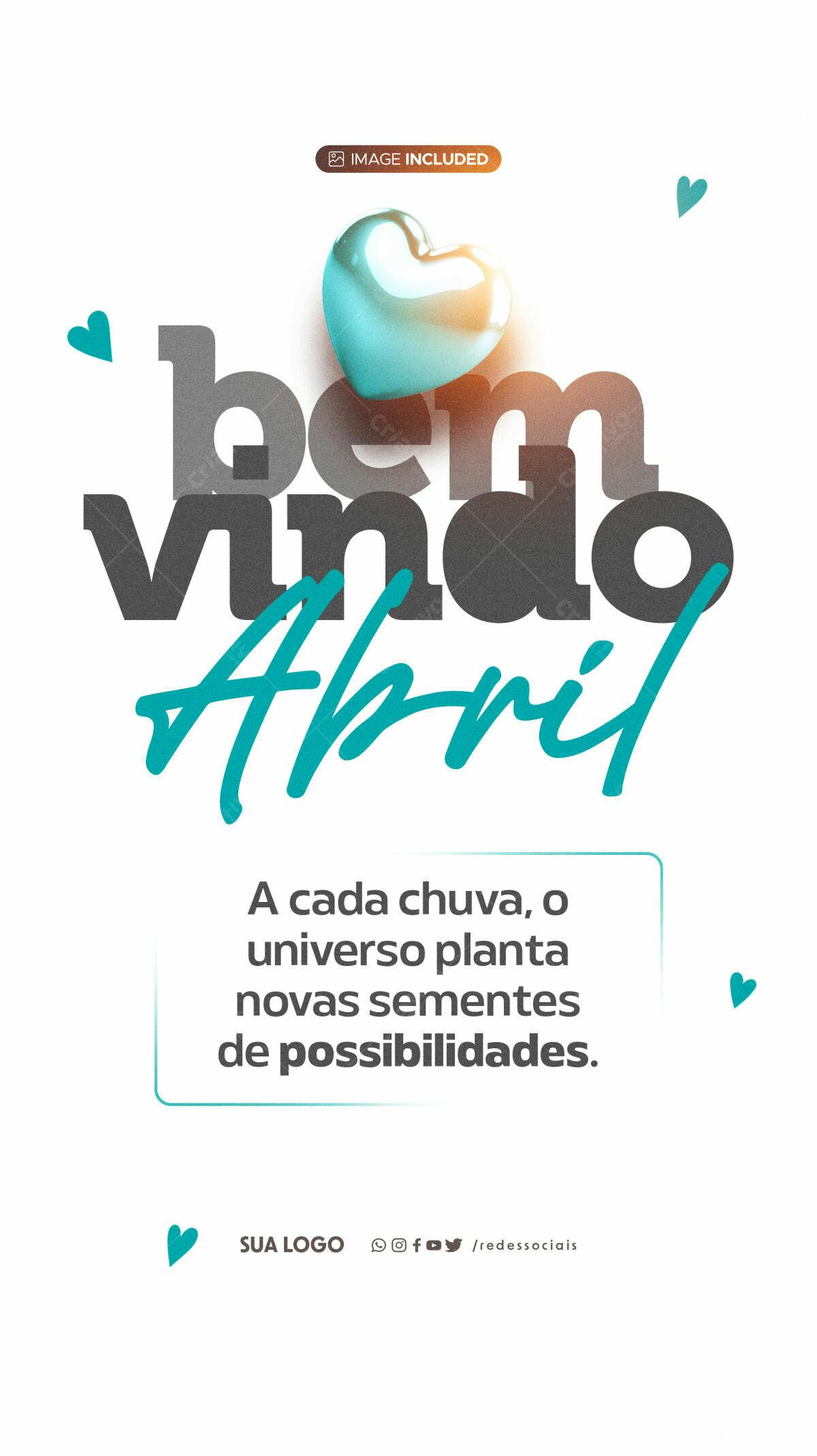 Flyer Boas Vindas Abril PSD Editável