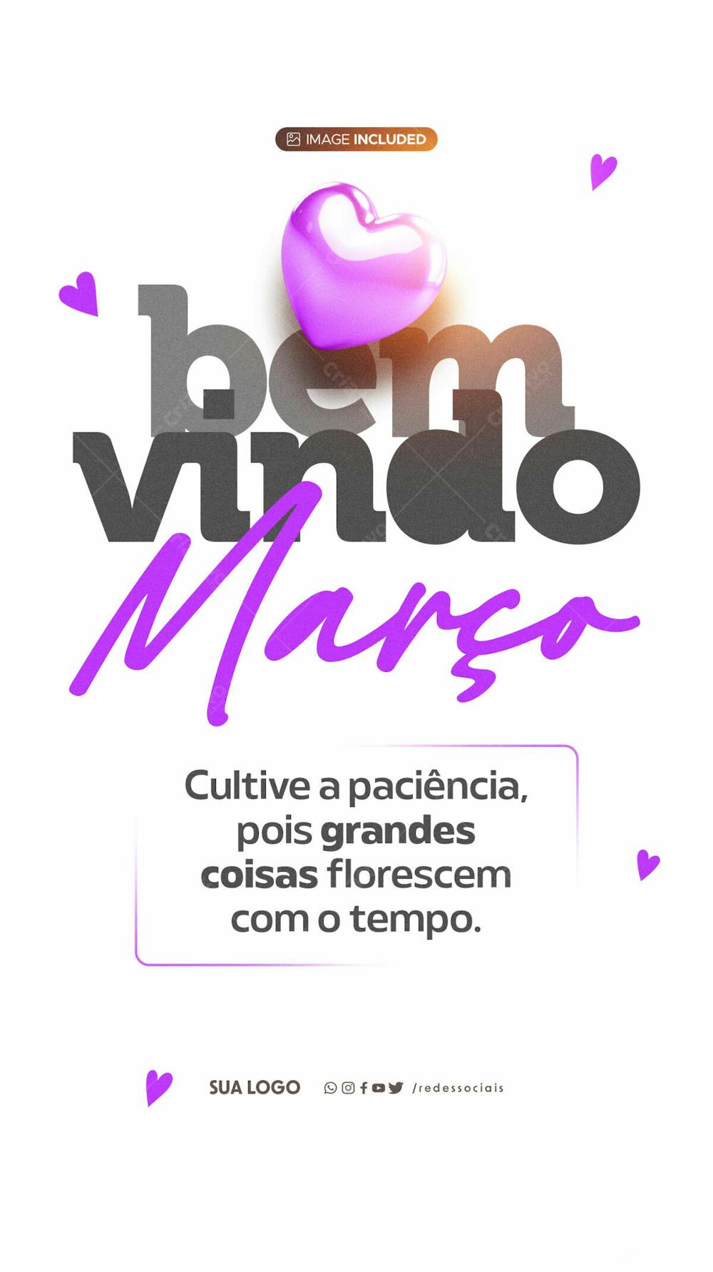 Story Bem Vindo Março