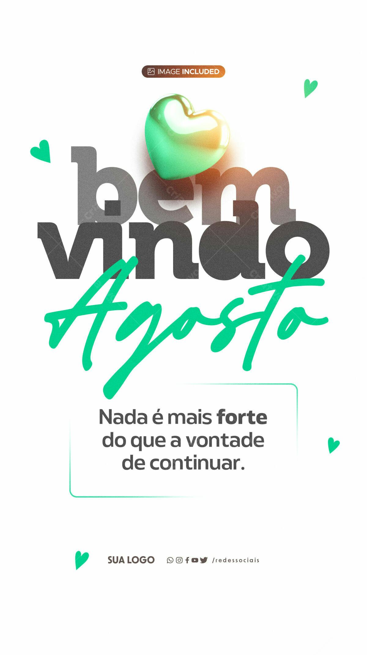 Flyer Boas Vindas Agosto PSD Editável