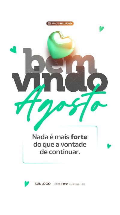 Story Bem Vindo Agosto