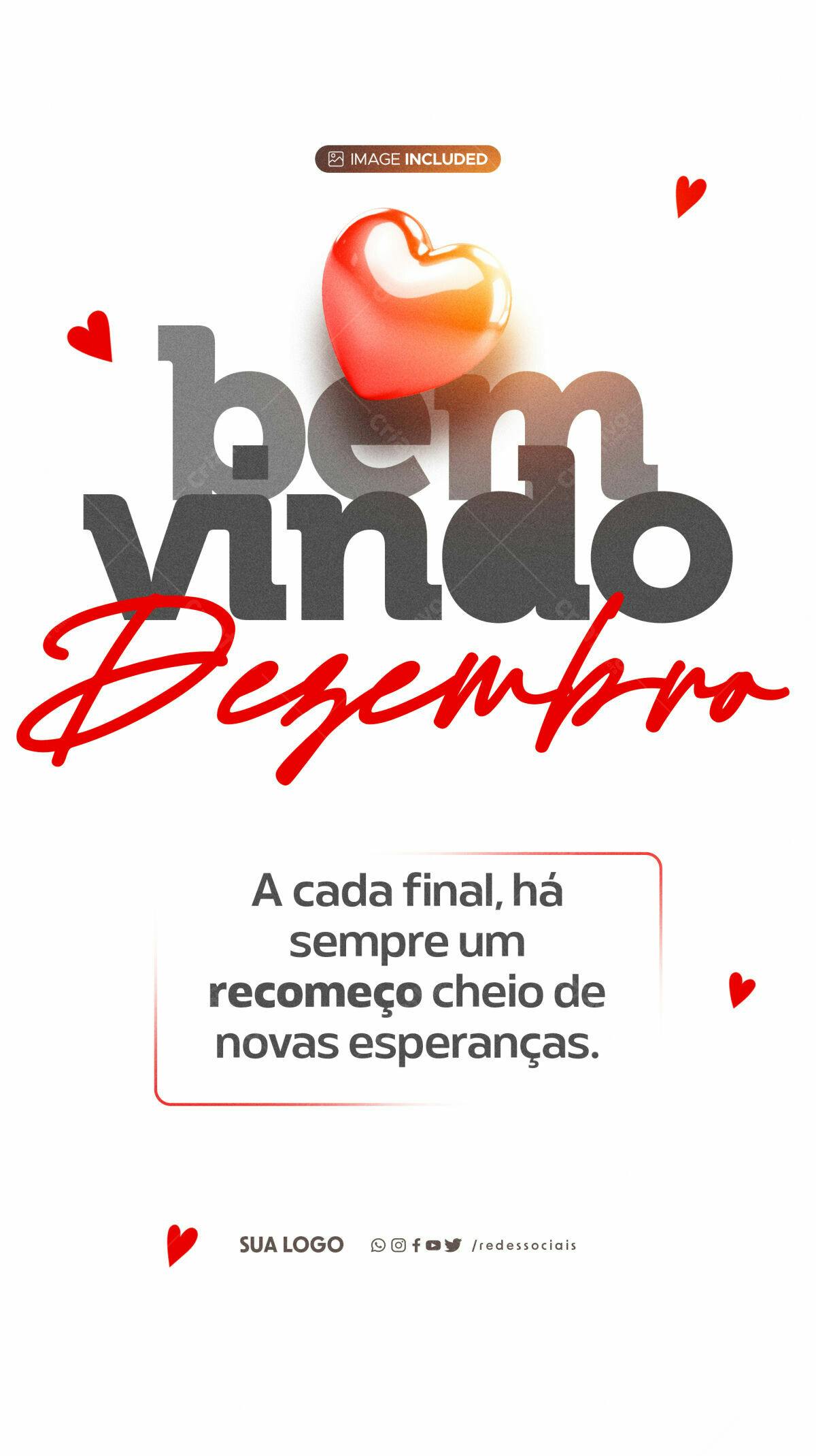 Flyer Boas Vindas Dezembro PSD Editável