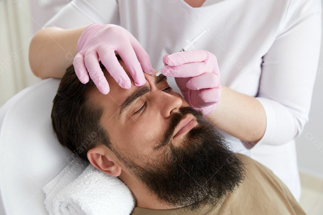 Botox para homem barbudo clínica estética