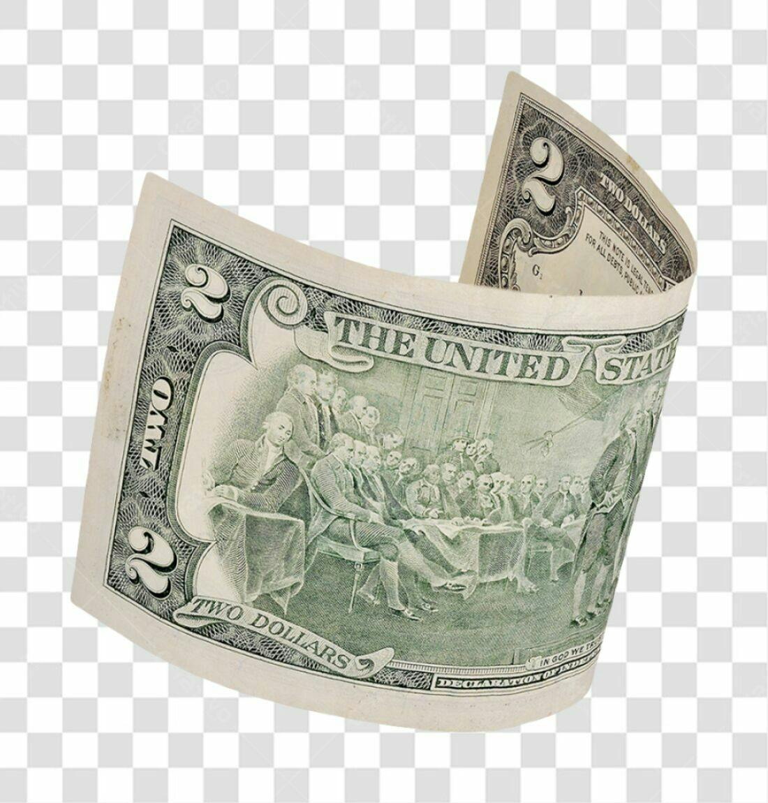 Imagem Nota de 2 Dolares PNG com fundo transparente