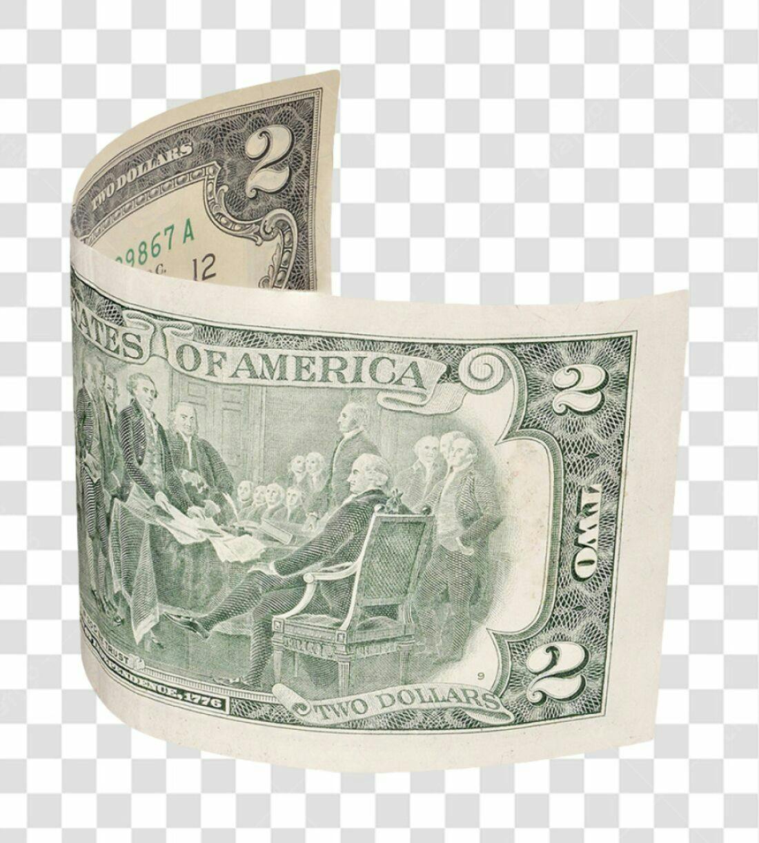 Icone Nota de 2 Dolares PNG com fundo transparente