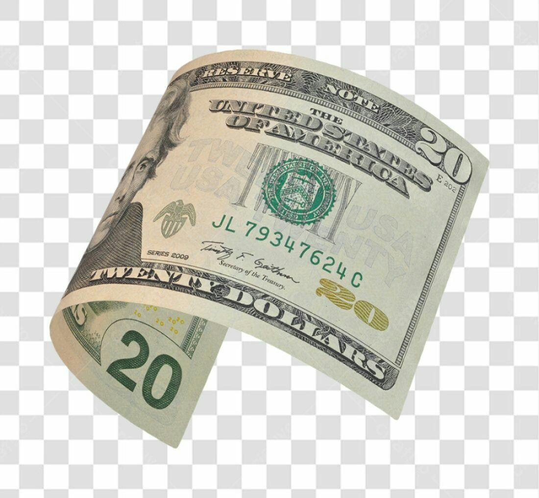 Imagem Nota de 20 Dolares PNG com fundo transparente
