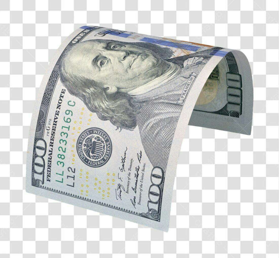 Imagem PNG de nota de 100 dólares com fundo transparente