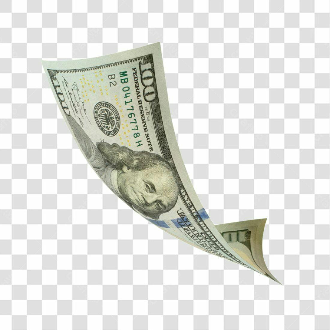 Icone Nota de 100 Dolares PNG com fundo transparente