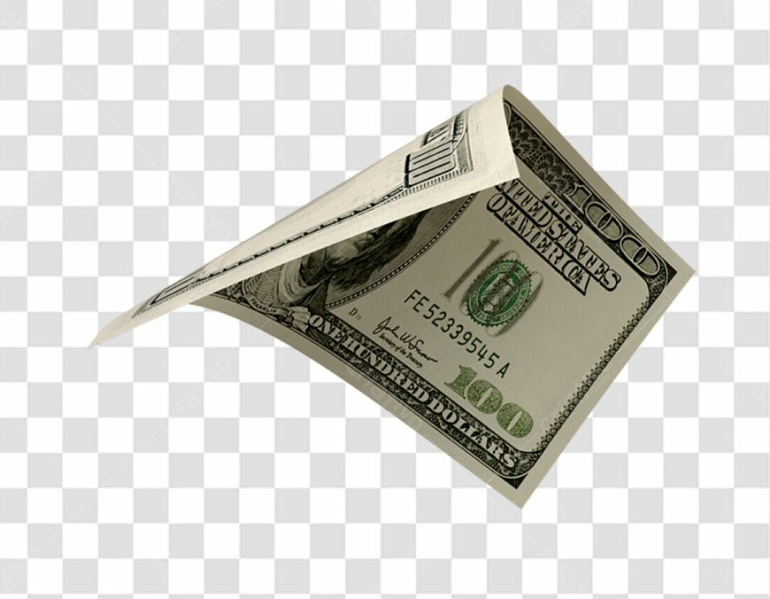 Icone de dinheiro 100 dolares PNG com fundo transparente