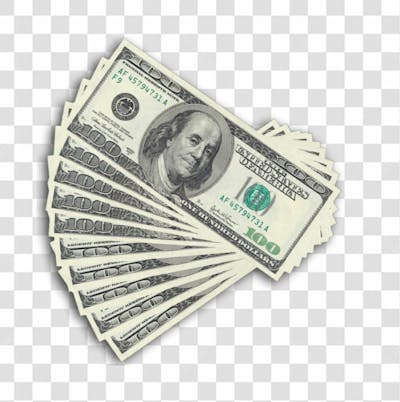 Nota De Moeda De Dólar Transparente Png 4K De Alta Resolução