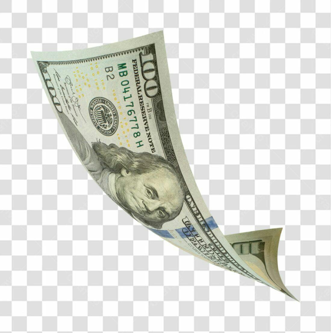Imagem PNG de Cédula de 100 Dólares com Fundo Transparente
