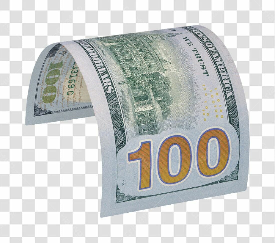 Imagem PNG Nota de 100 Dólares com fundo transparente