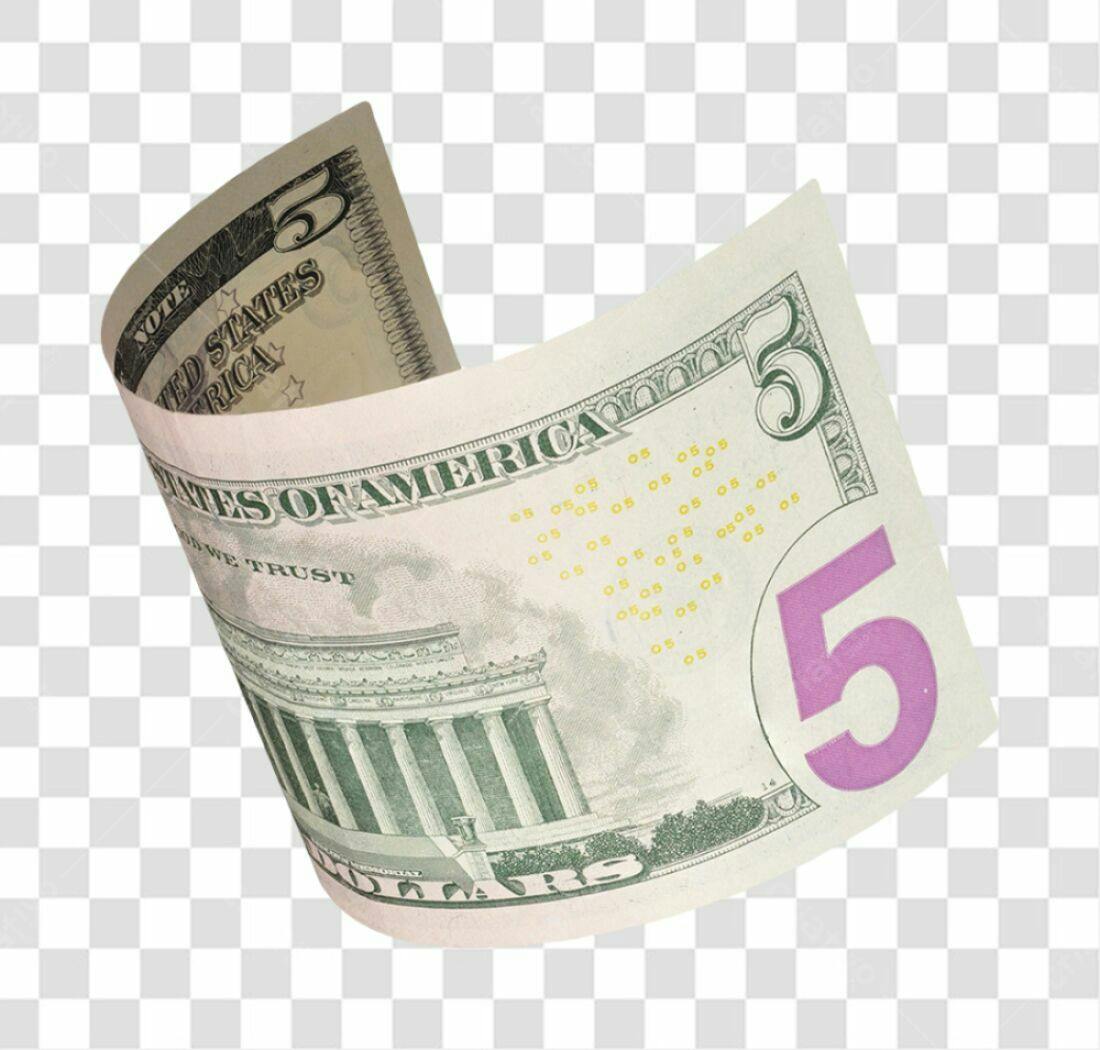 Imagem Nota de 5 Dolares PNG com fundo transparente