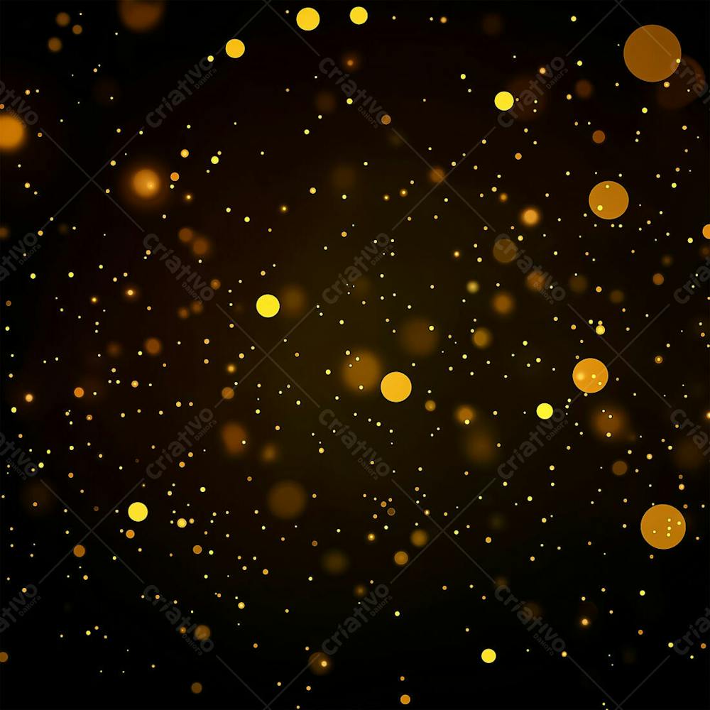 Efeito De Bokeh Luz Dourada Overlay Sobre Fundo Escuro