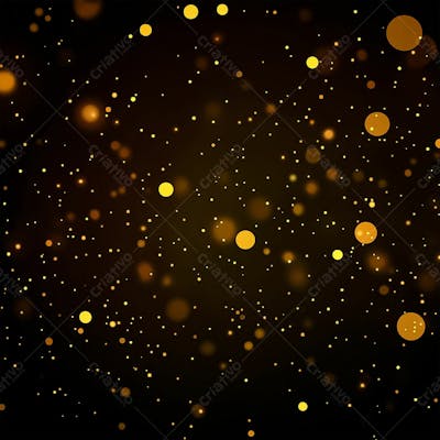 Efeito De Bokeh Luz Dourada Overlay Sobre Fundo Escuro