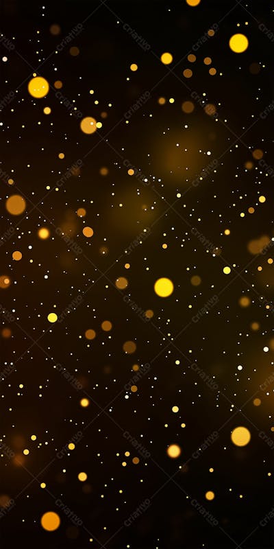 Efeito De Bokeh Luz Dourada Overlay Sobre Fundo Escuro
