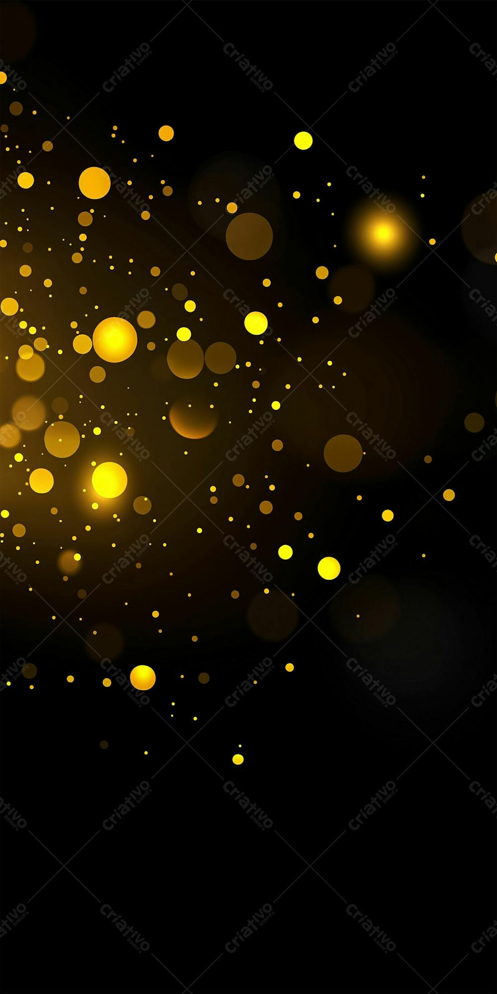 Efeito De Bokeh Luz Dourada Overlay Sobre Fundo Escuro