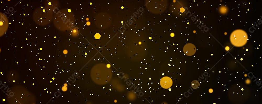 Efeito De Bokeh Luz Dourada Overlay Sobre Fundo Escuro