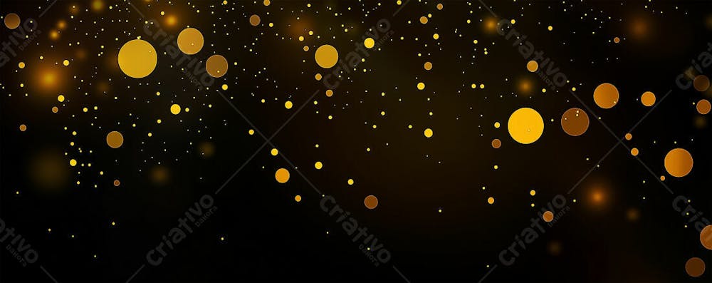 Efeito De Bokeh Luz Dourada Overlay Sobre Fundo Escuro