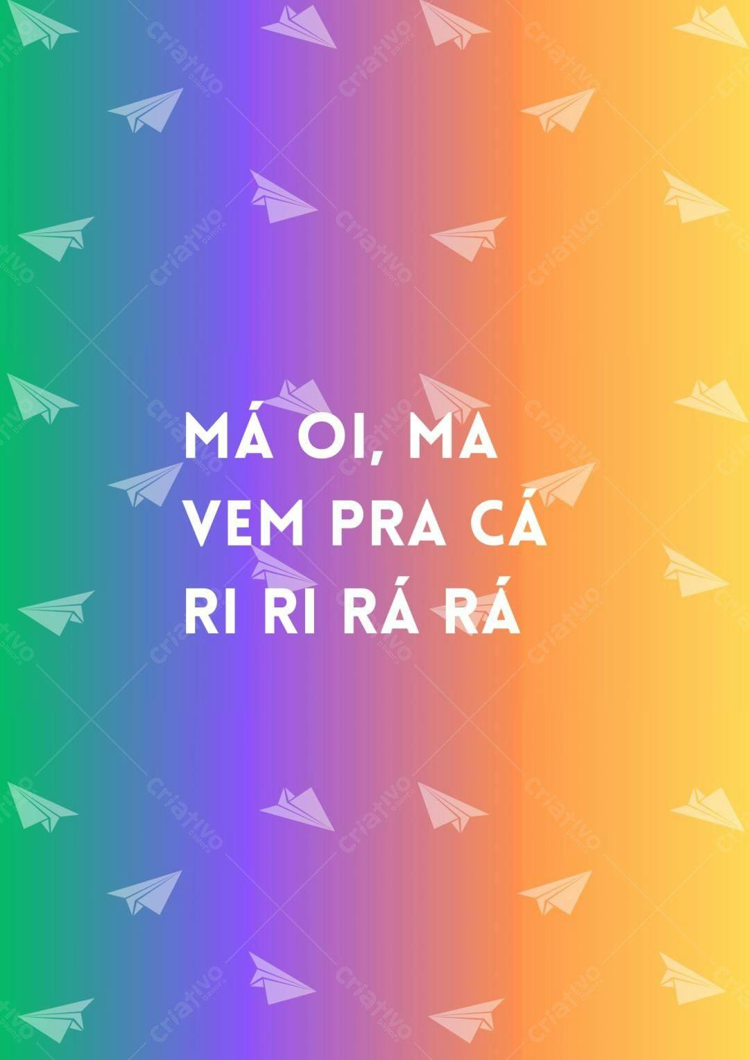 Fundo gradiente com aviões de papel e frase infantil