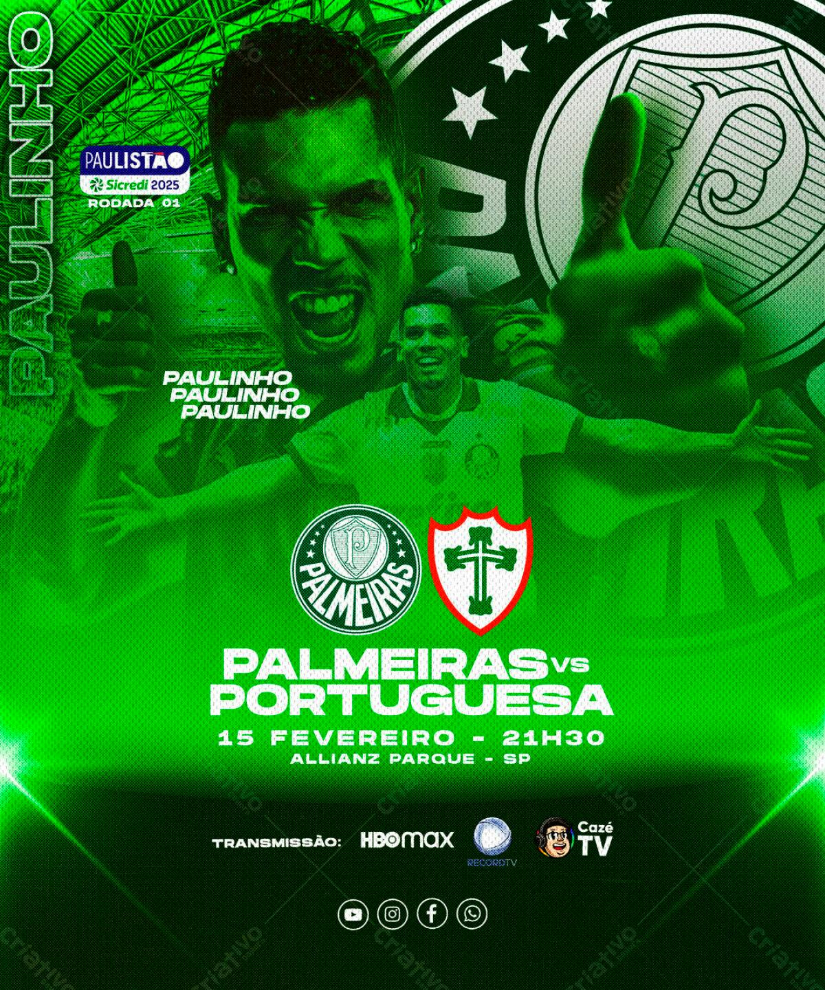 Flyer Palmeiras x Portuguesa PSD Editável