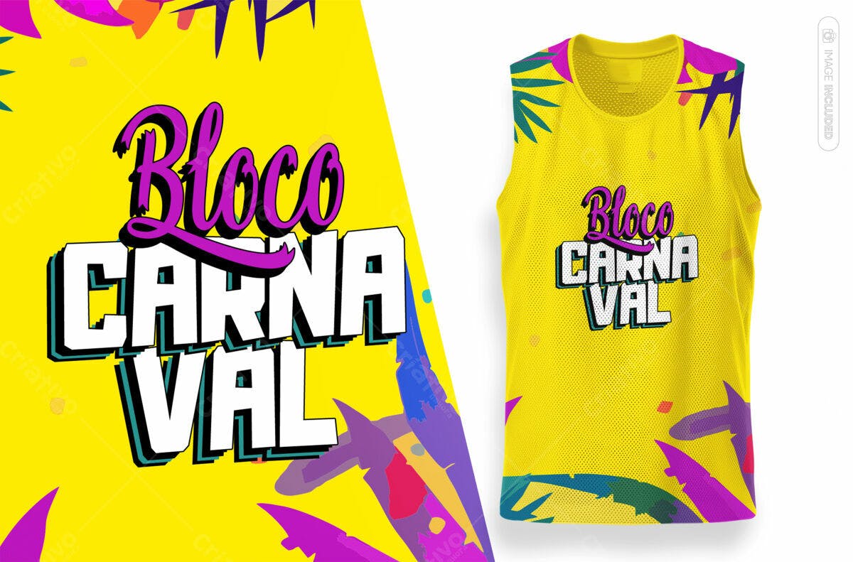 Camiseta Bloco Carnaval PSD Editável