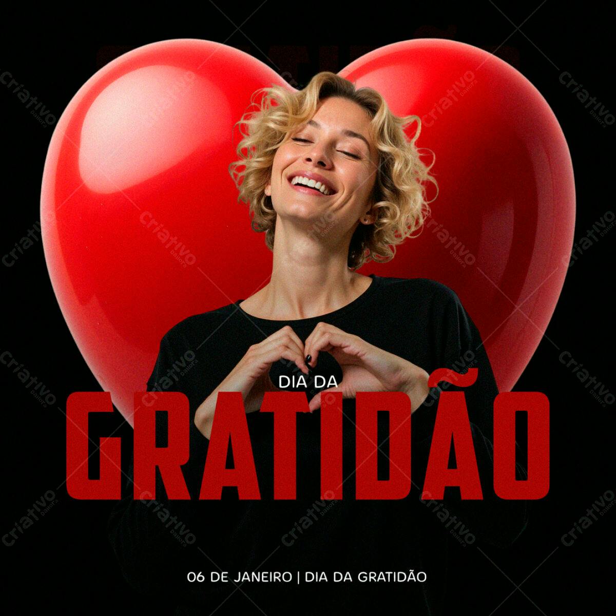 Post para o Dia da Gratidão PSD Editável