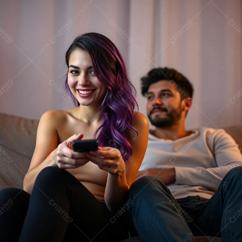 Imagem Gratis De Casal Jovem Assistindo Tv No Sofá Download Free