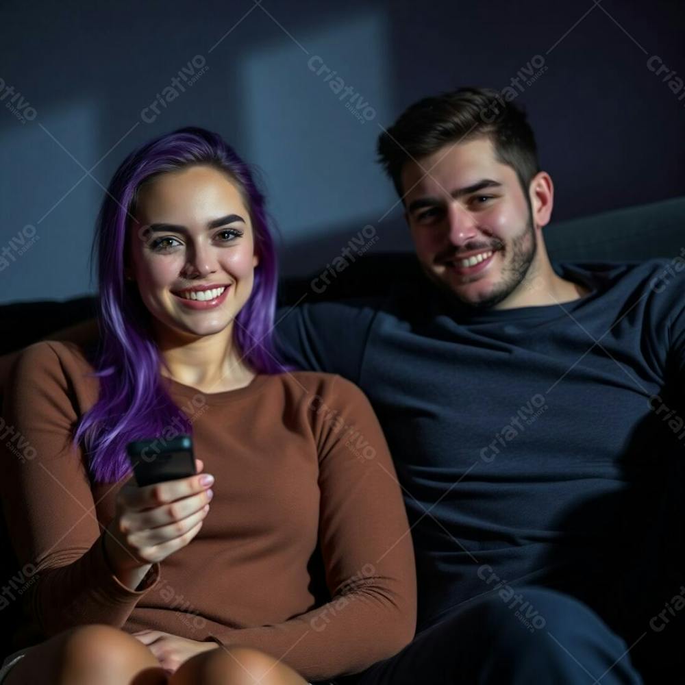 Imagem Gratis De Casal Jovem Assistindo Tv No Sofá Download Free