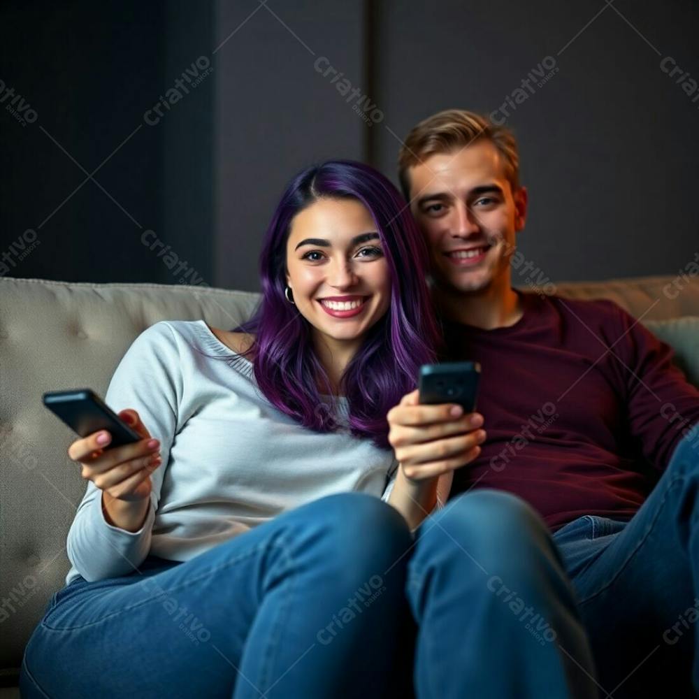 Imagem Gratis De Casal Jovem Assistindo Tv No Sofá Download Free