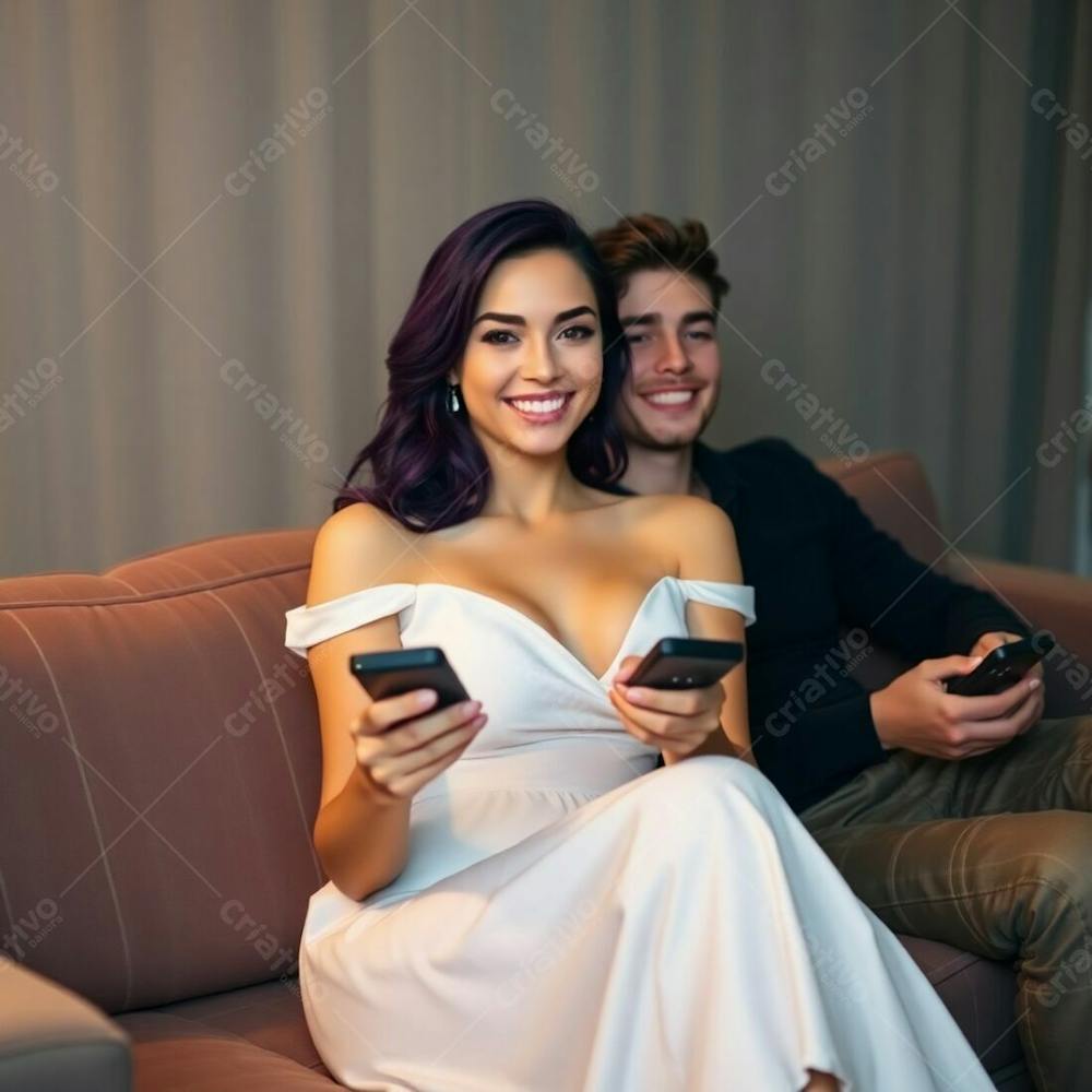 Imagem Gratis De Casal Jovem Assistindo Tv No Sofá Download Free